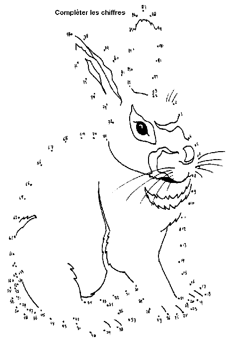 Coloriage point à point d'un animal stylisé dans un paysage naturel
