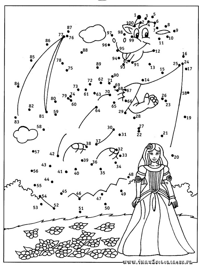Coloriage point à point d'un animal sauvage dans la nature