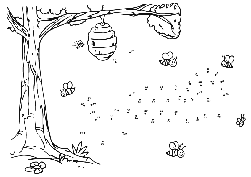 Coloriage point à point d'un chat sur un coussin avec des éléments décoratifs