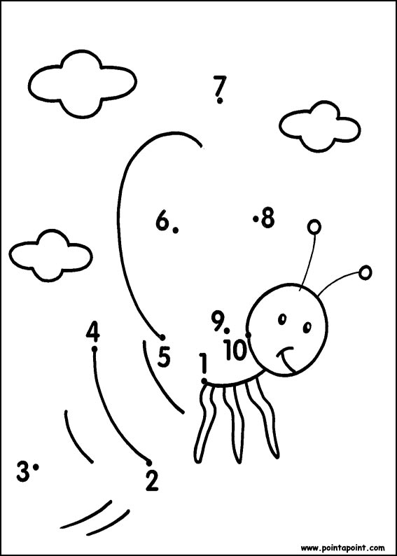 Scène de coloriage point à point : une nature apaisante avec un oiseau