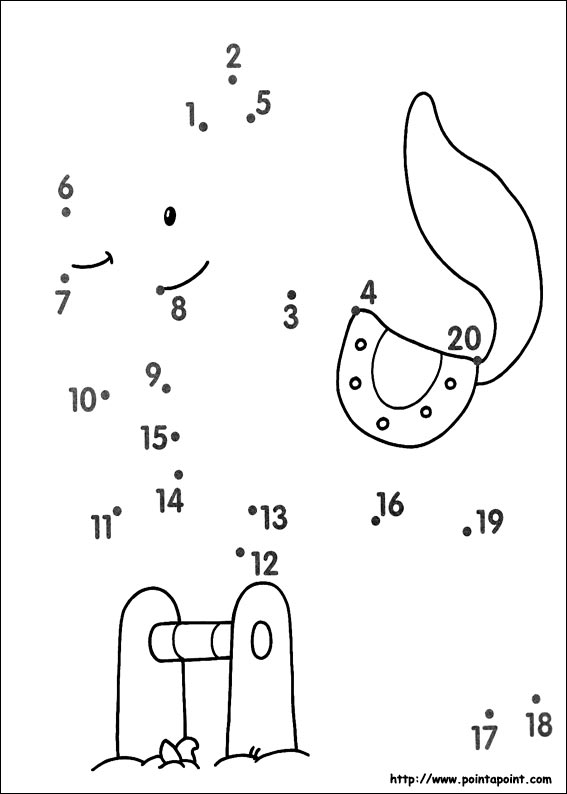 Coloriage de points à relier représentant un animal marin dans un océan