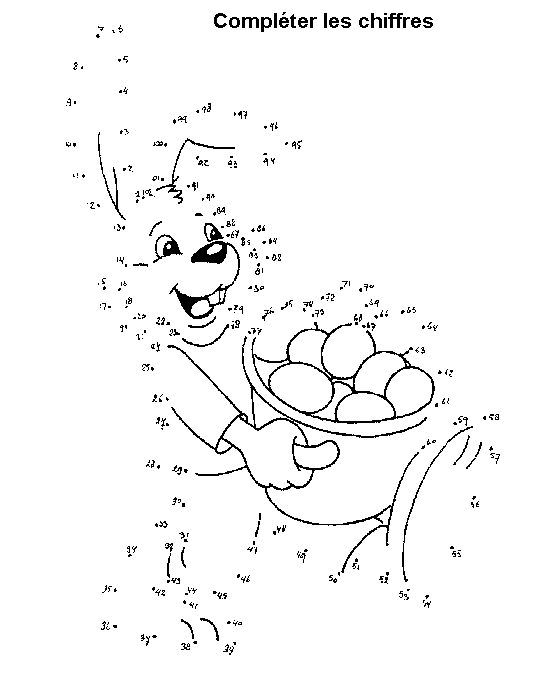 Coloriage de points à relier : un animal en pleine nature