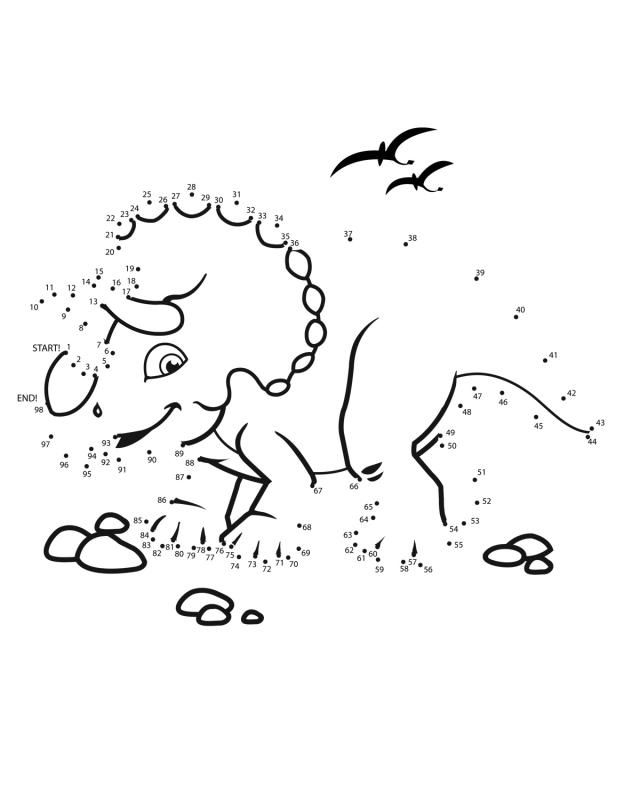 Coloriage de points à relier représentant un tigre sur fond de nature