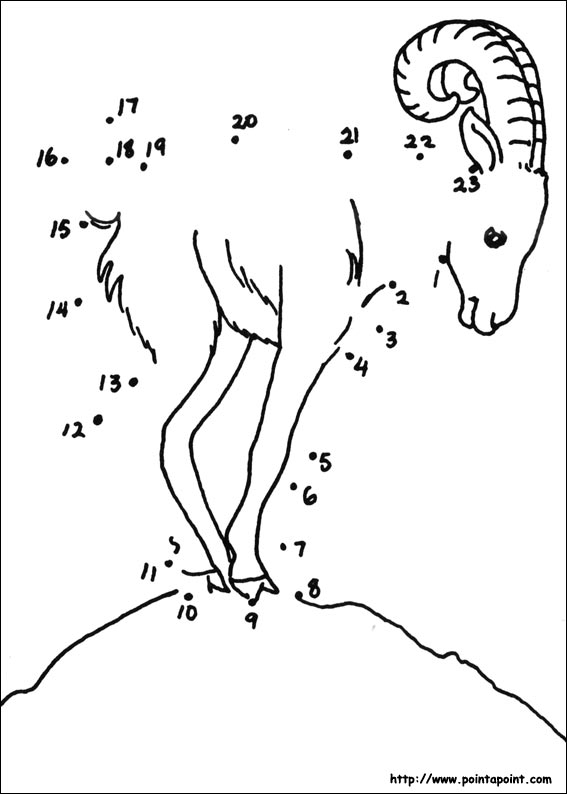 Coloriage de points à relier représentant un animal dans un environnement naturel