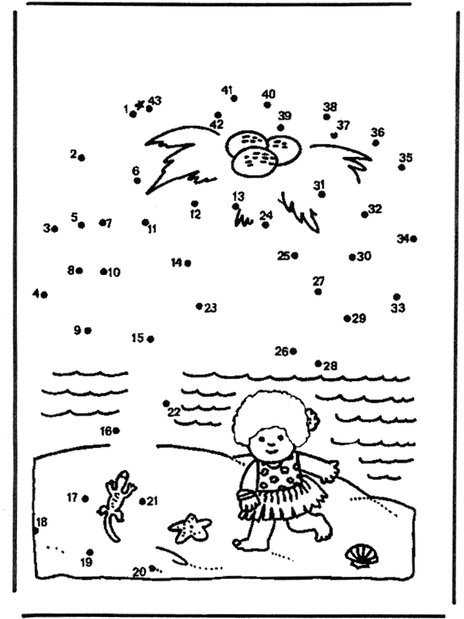 Coloriage point à point d'un animal entouré de nature