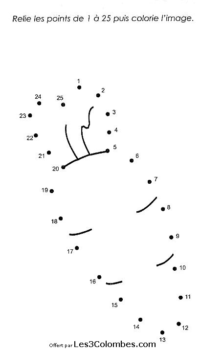Coloriage de points à relier représentant un animal dans son habitat