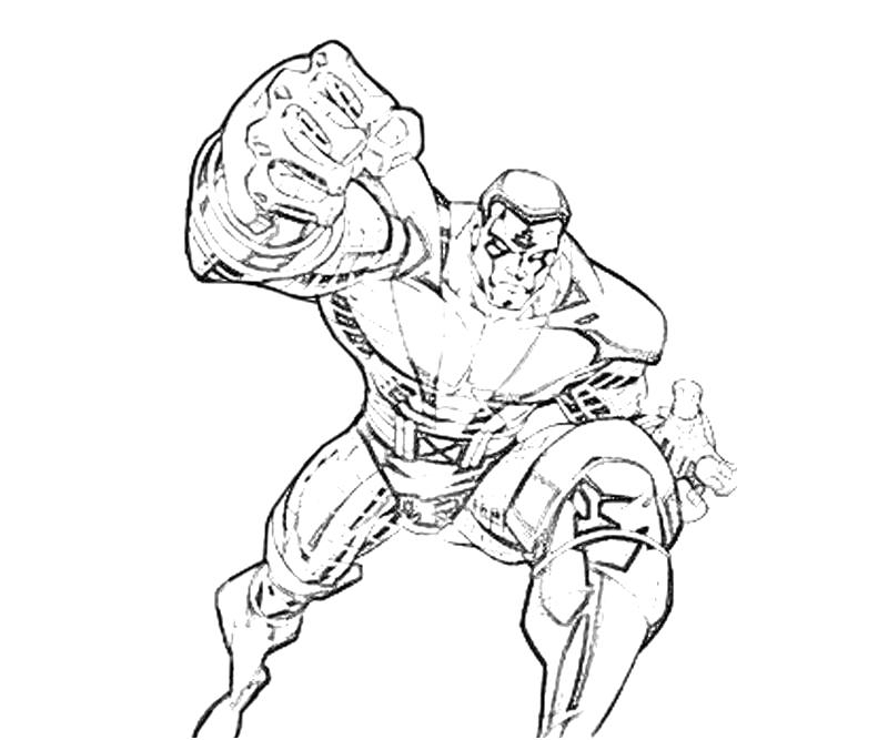 Colossus en pleine action avec un décor futuriste