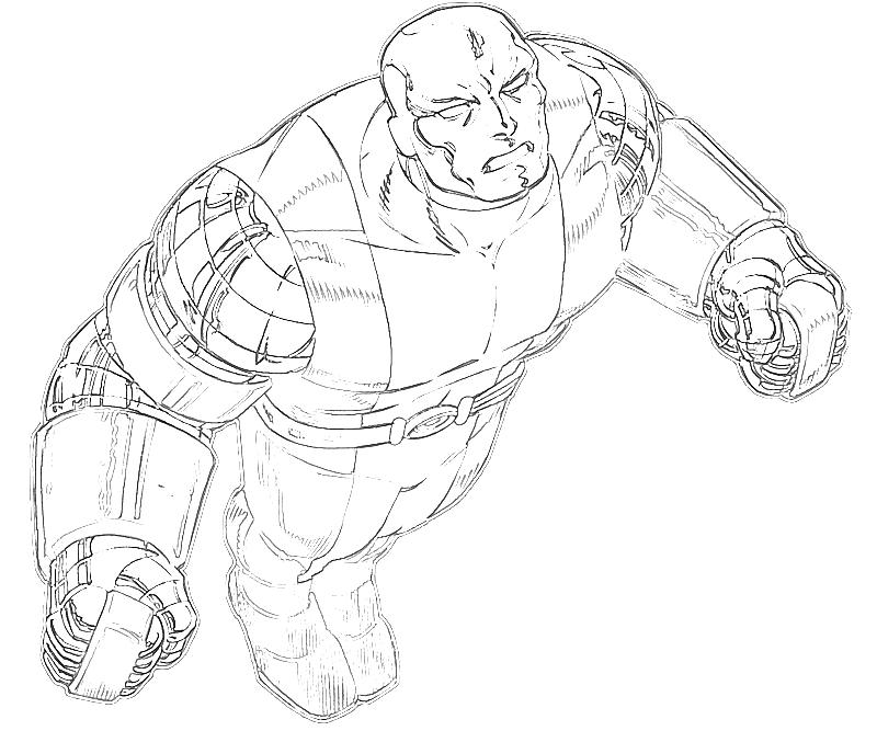 Colossus en pleine action dans un décor de bataille
