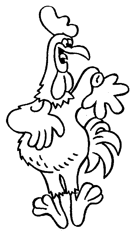 Coloriage d'un coq en pleine parade avec un arrière-plan simple