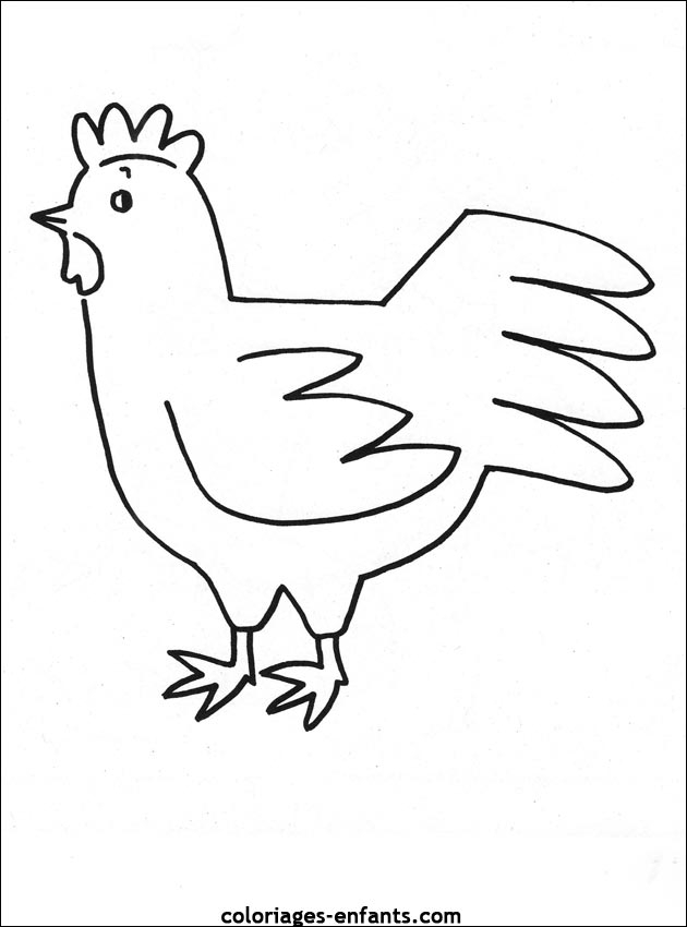 Coloriage d'un coq sur un fond de nature Coloriage d'un coq sur un fond de nature