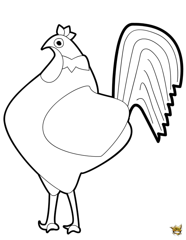 Un coq coloré se pavanant dans son jardin