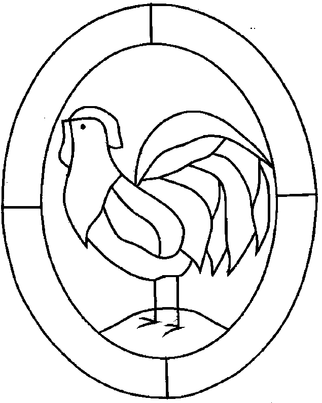Coq coloré se pavanant dans un décor champêtre