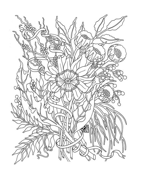 Coloriage d'un coquelicot en pleine floraison sur fond simple