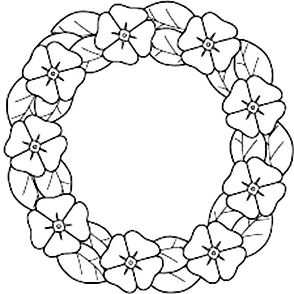 Coloriage d'un coquelicot dans un décor naturel