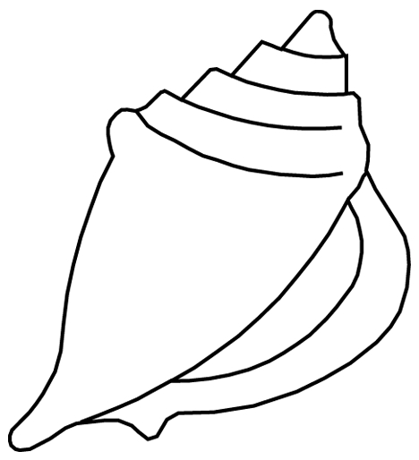 Coloriage d'un coquillage avec des motifs floraux