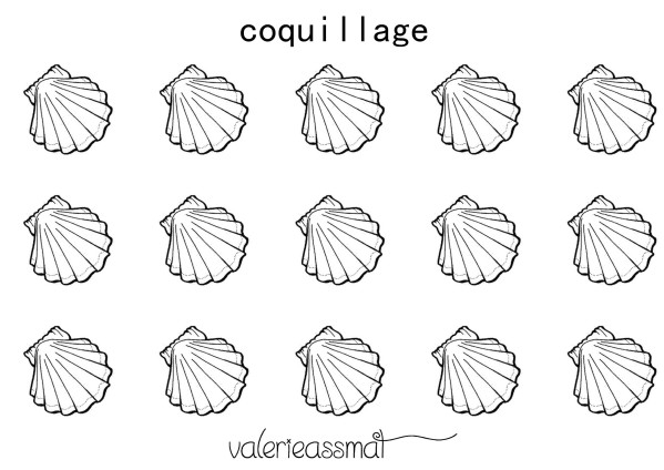 Coloriage d'un coquillage sur un fond simple