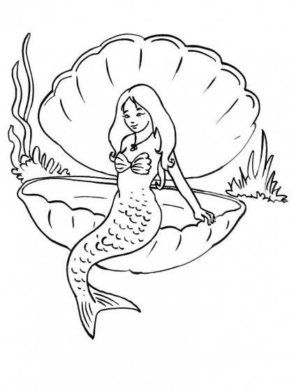 Coloriage d'un coquillage sur le sable avec des motifs détaillés