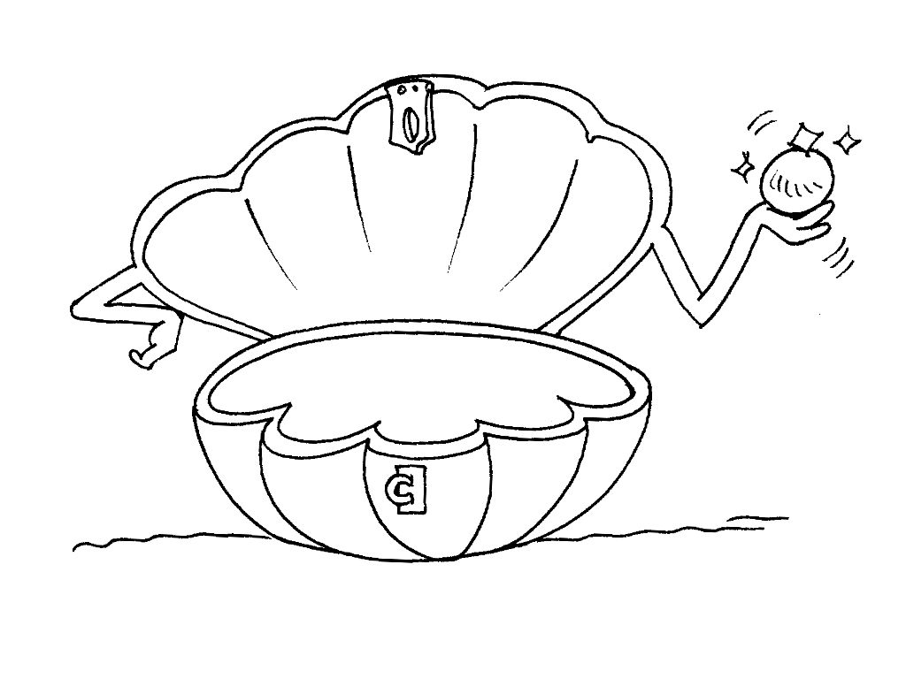 Coloriage d'un coquillage sur un fond de mer