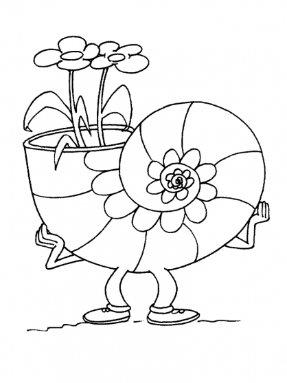 Coloriage d'un coquillage sur un fond simple