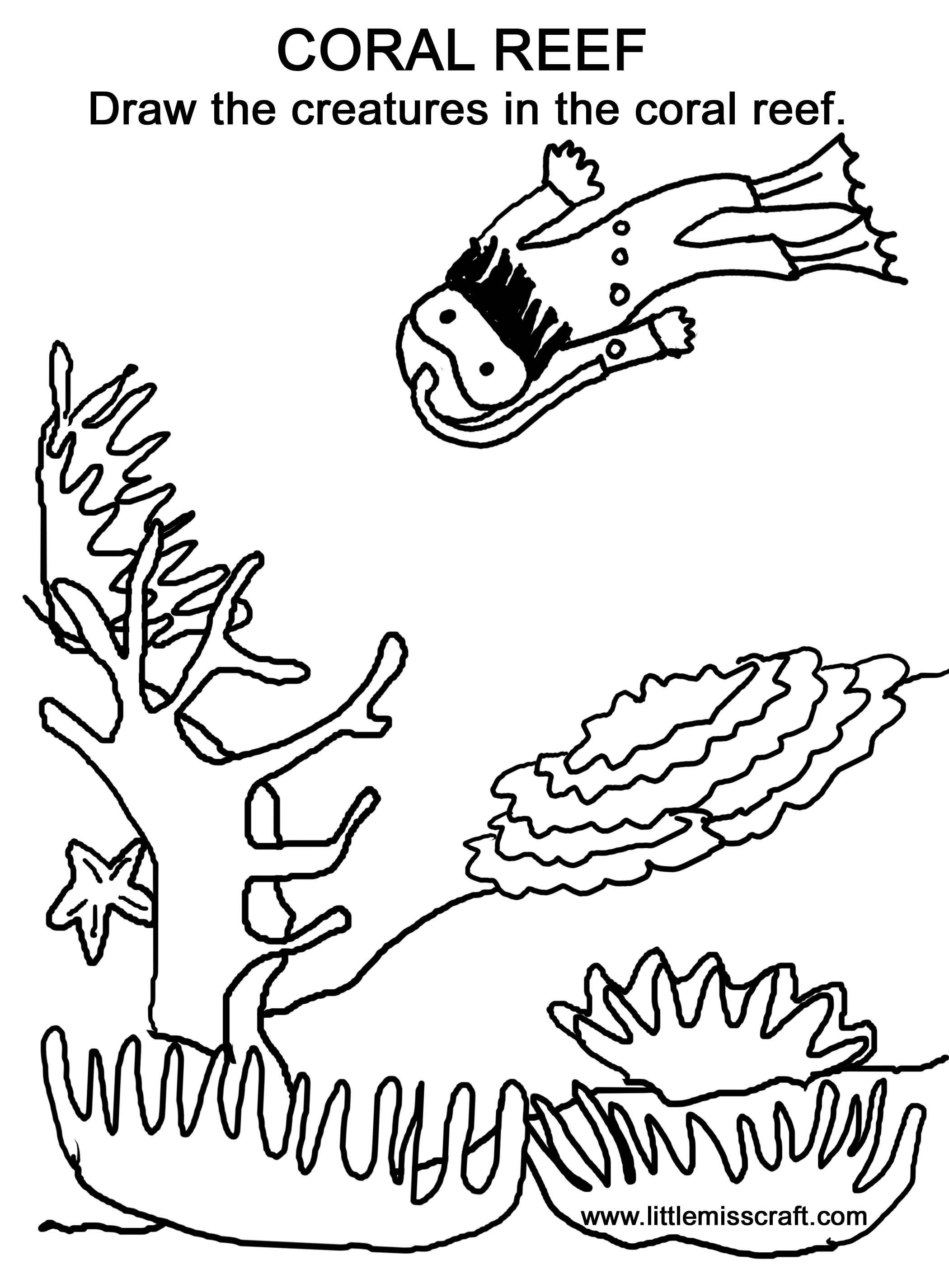 Coloriage d'un corail vibrant sur un fond marin
