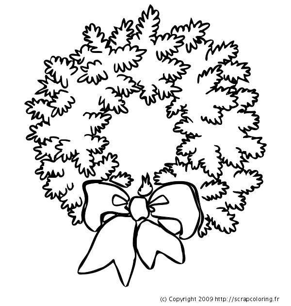 Coloriage Couronne de Noël #35959 à imprimer Coloriage Couronne de Noël #35959 à imprimer
