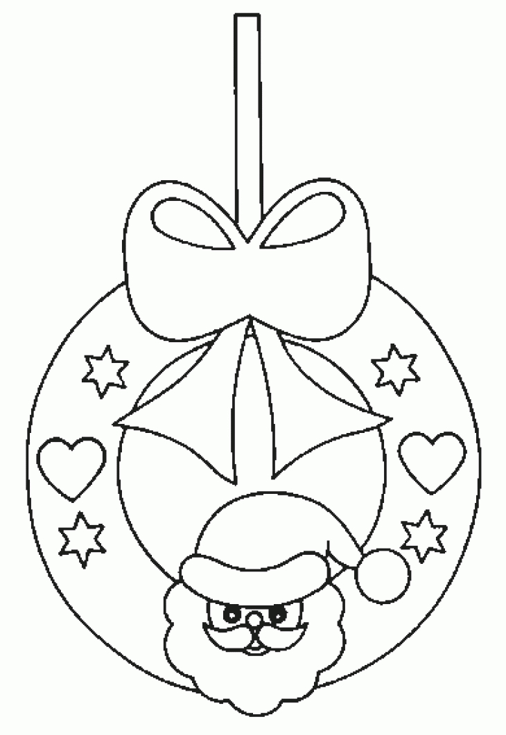Coloriage d'une couronne de Noël ornée de décorations festives