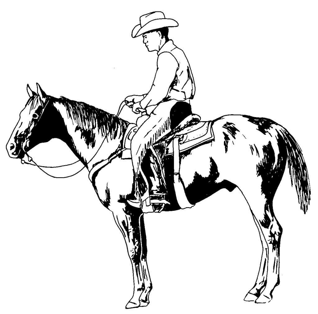 Un cowboy à cheval dans un paysage désertique