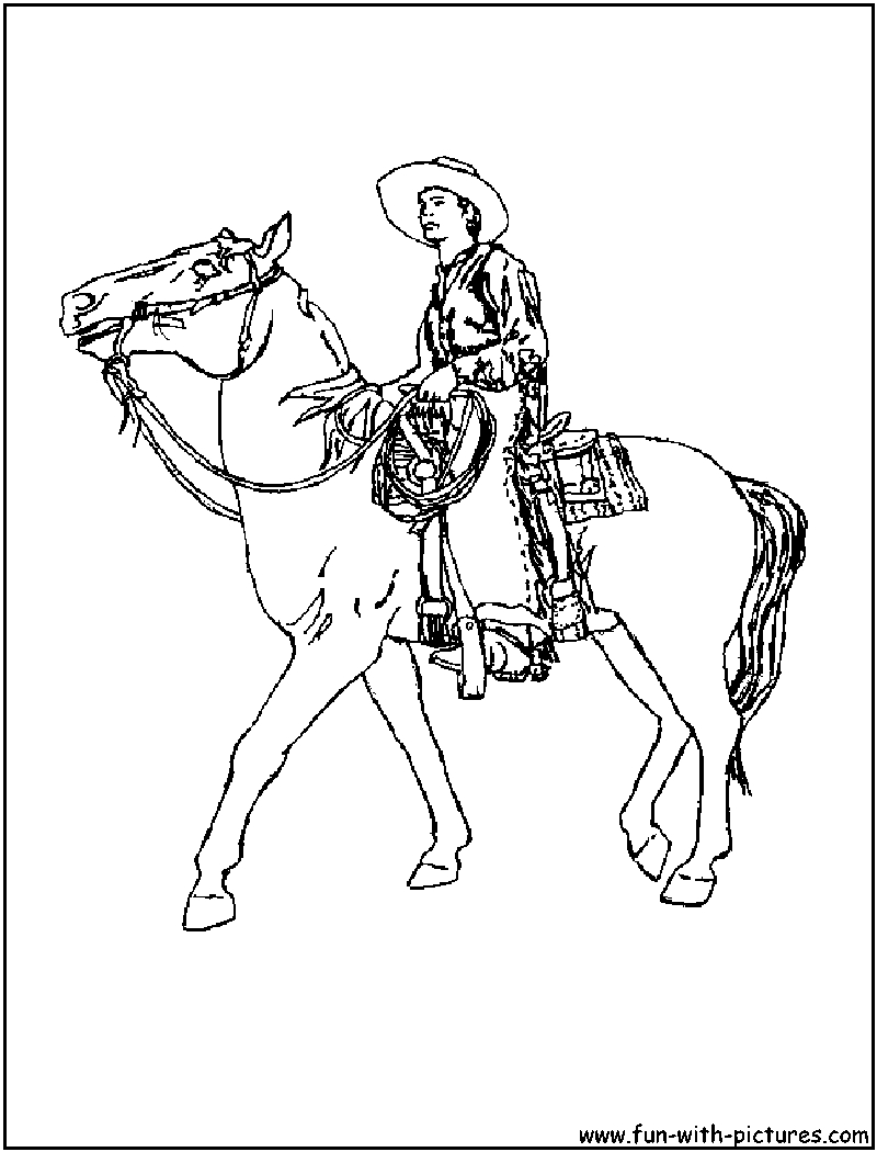 Un cowboy à cheval dans un décor de prairie