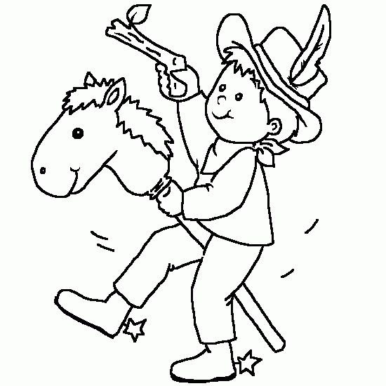 Un cowboy en pleine action dans un décor de prairie