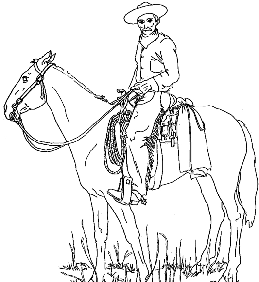 Un cowboy en pleine action dans un paysage désertique
