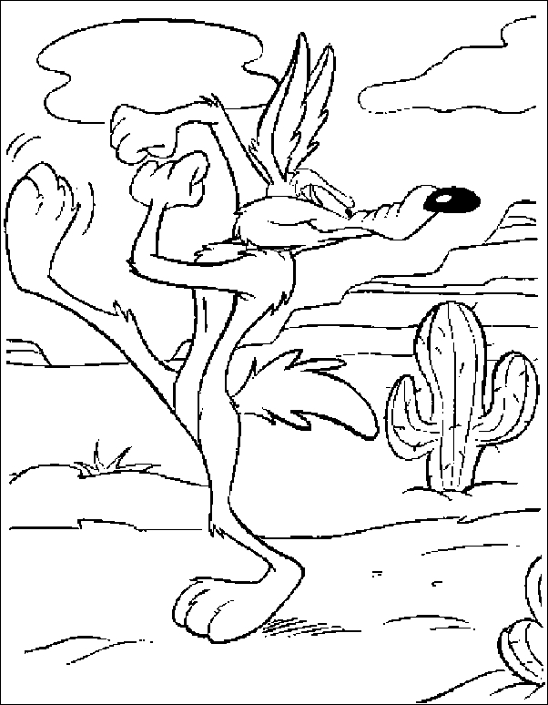 Coyote courant dans un paysage désertique