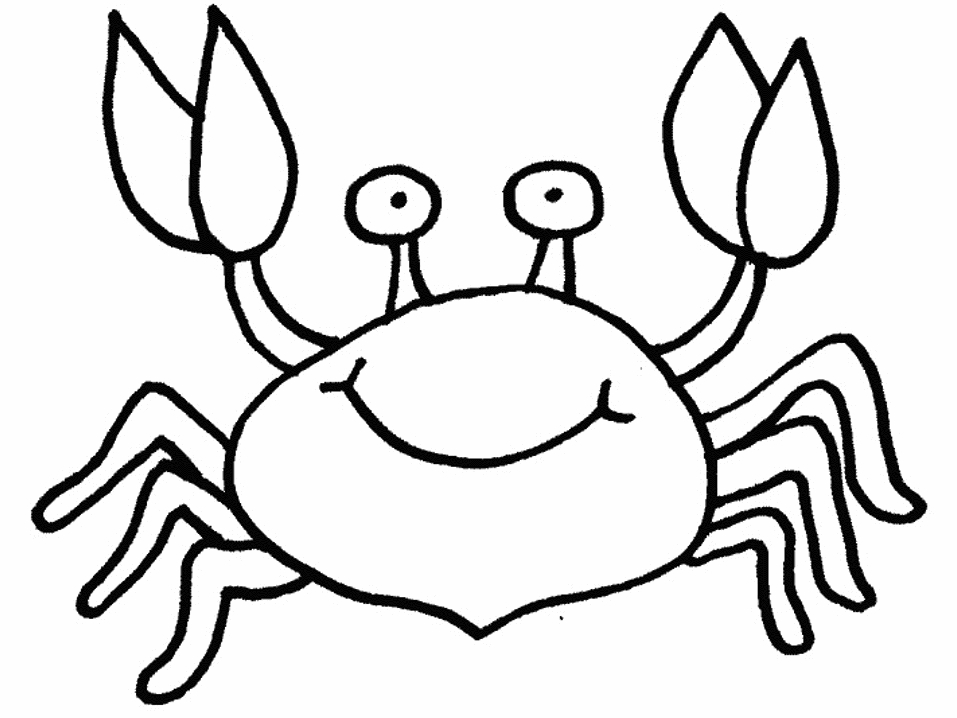 Un crabe joyeux sur le sable, entouré d'algues et de coquillages