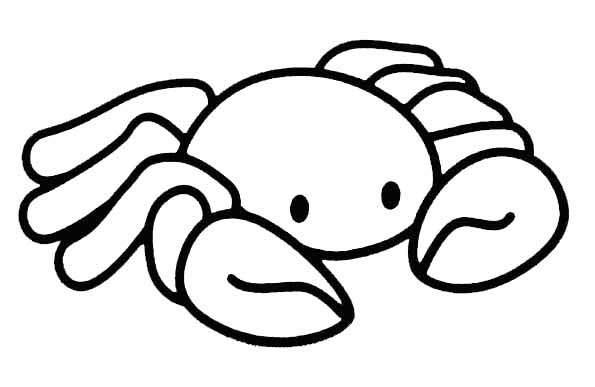 Coloriage d'un crabe se reposant sur le sable de la plage