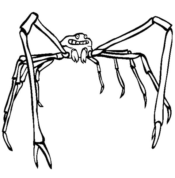 Coloriage d'un crabe sur le sable avec des vagues en arrière-plan