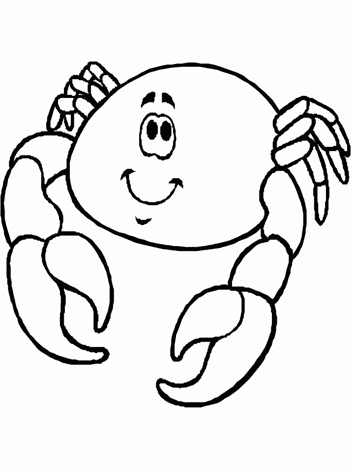 Crabe joyeux sur le sable au bord de l'eau