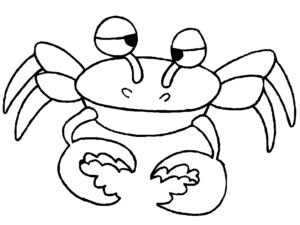 Un crabe joyeux sur le rivage