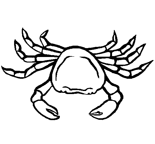 Coloriage d'un crabe joyeux sur le sable