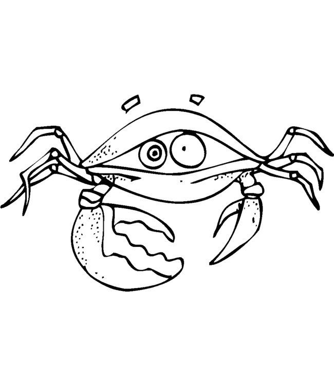 Coloriage d'un crabe sur le sable avec des éléments marins