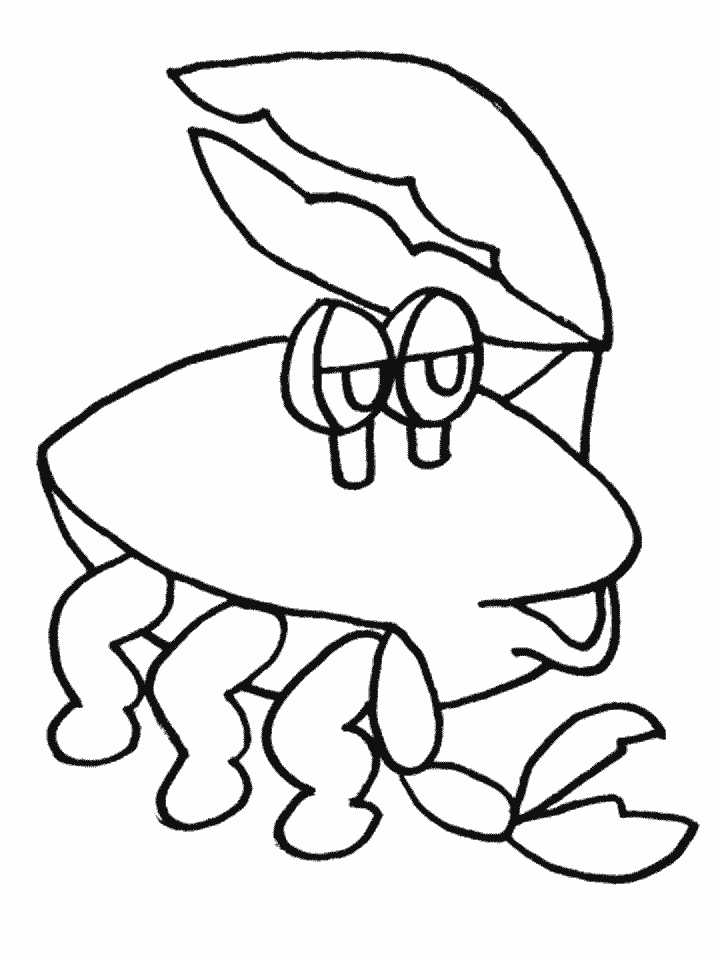Un crabe souriant sur le rivage avec des éléments marins
