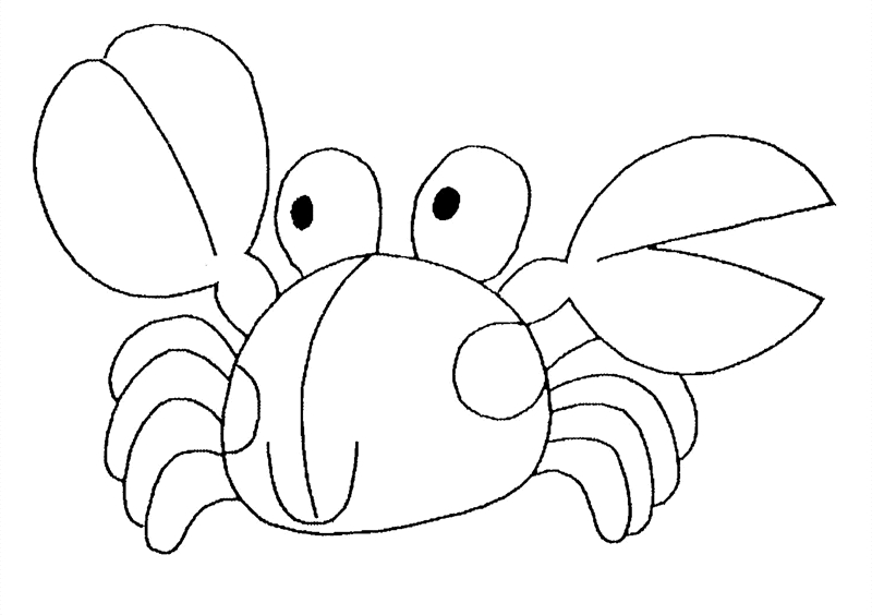 Coloriage d'un crabe sur une plage ensoleillée