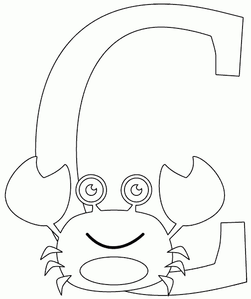 Coloriage d'un crabe sur le sable avec des algues et des coquillages