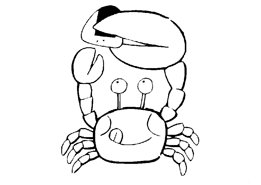 Coloriage de crabe sur le sable avec des vagues en arrière-plan