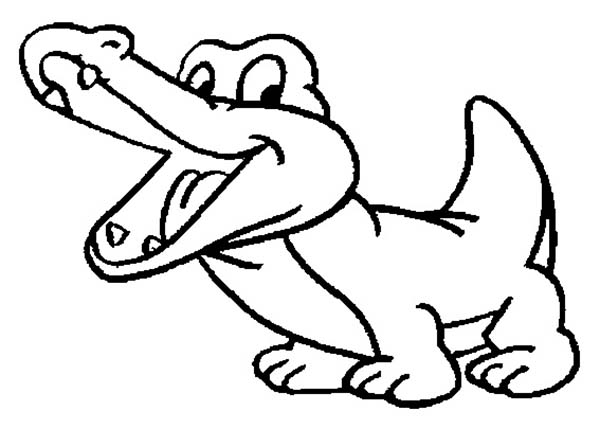 Coloriage d'un crocodile se reposant sur la berge d'une rivière