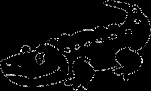 Coloriage d'un crocodile sur un fond aquatique