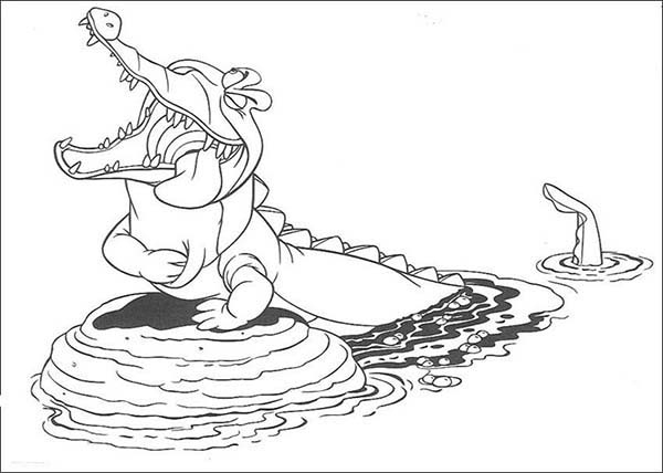 Coloriage d’un crocodile dans son habitat naturel