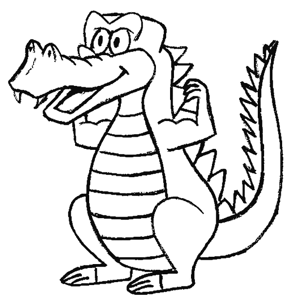 Coloriage d'un crocodile dans son habitat naturel