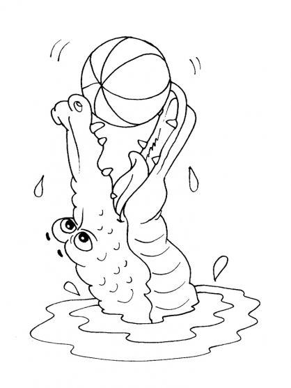 Coloriage d'un crocodile nageant dans son habitat naturel