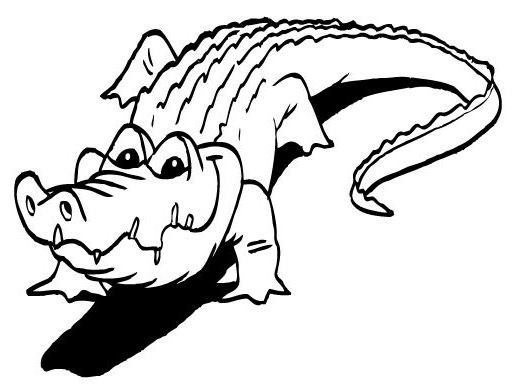 Coloriage d'un crocodile au bord de l'eau Coloriage d'un crocodile au bord de l'eau