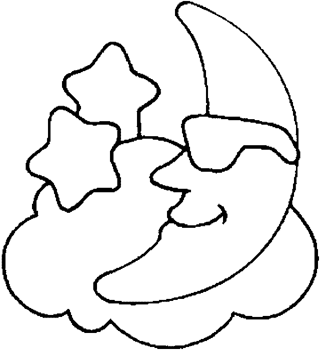 Un croissant de lune illuminant un ciel étoilé