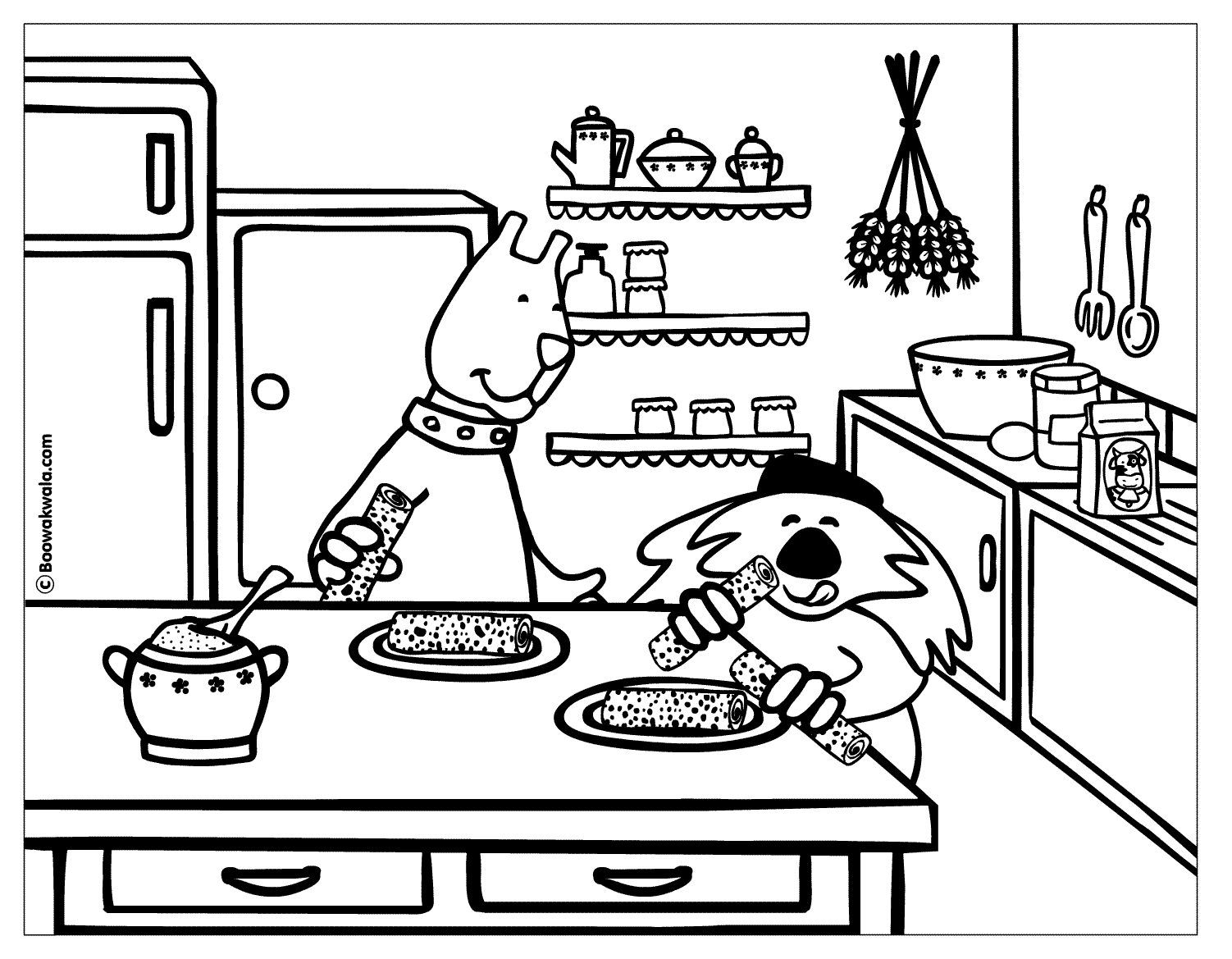 Un cuisinier et une cuisinière en pleine préparation culinaire